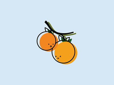 Oranges. character cute design face food fruit graphic design greeting cards illustrated illustration minimal orange oranges pair simple