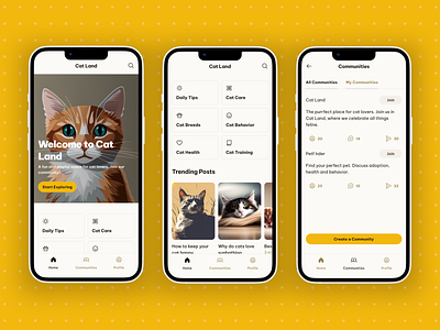 Cat Land ・Blog App design figma mobile app ui