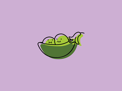 Peas. character cute design face food graphic design green greeting cards illustrated illustration minimal pair peas pod simple veg