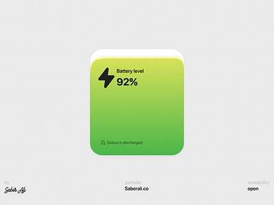 ●Battery widget — Saberali.co app ui branding dashboard design design system illustration ios minimal mobile mobile app saber saber ali ui widget widget bar