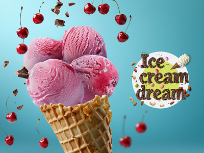 IceCreamDream.Summer: cherry orchard. branding creaive design graphic design ideas illustration keyvisual