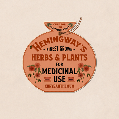 Vintage Apothecary Tag apothecary hand painted herbs los angeles plants prop design retro typography vintage vintage branding vintage design vintage illustration vintage label vintage tag vintage type vintage typography wes anderson