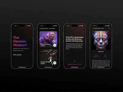 The Genesis Museum - NFT Exhibit digiral digital museum interaction design ui ui design ux ux design visual design