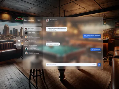 VisionOS Chat Application applevr product design ui ux visionos visual design vr