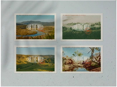 For the Wild Postcards (Cont. Series) australia badge branding landscape nature orange photography postcard print design stamp stationery typography wild