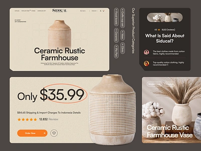 Siducal eCommerce Landing Page craft ecommerce elementor framer landing online page rustic shop template theme ui webflow website wordpress
