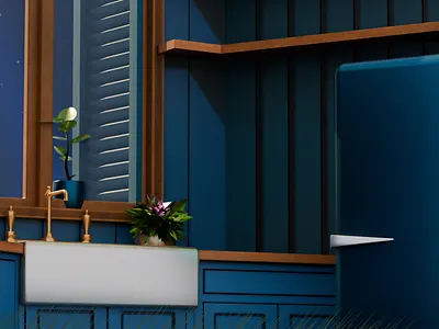 kitchen in the forest 3d blender3d kitchen