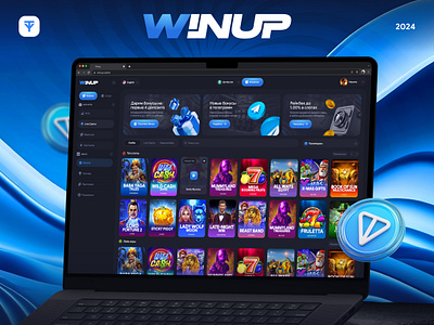 WINUP – Ton casino bet betting casino corporate crash design dice esports gambling game mines notcoin rust ton ui ux website