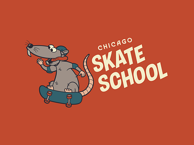 Chicago Skate School Logo branding design graphic design illustration logo typography vector