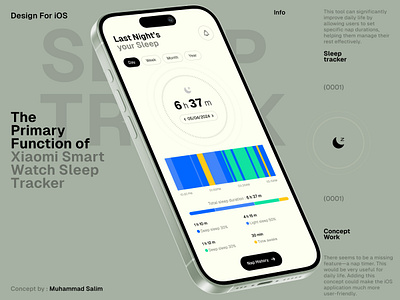 Sleep tracker UI app concept interaction mobile sleep sleep tracker tracker xiaomi