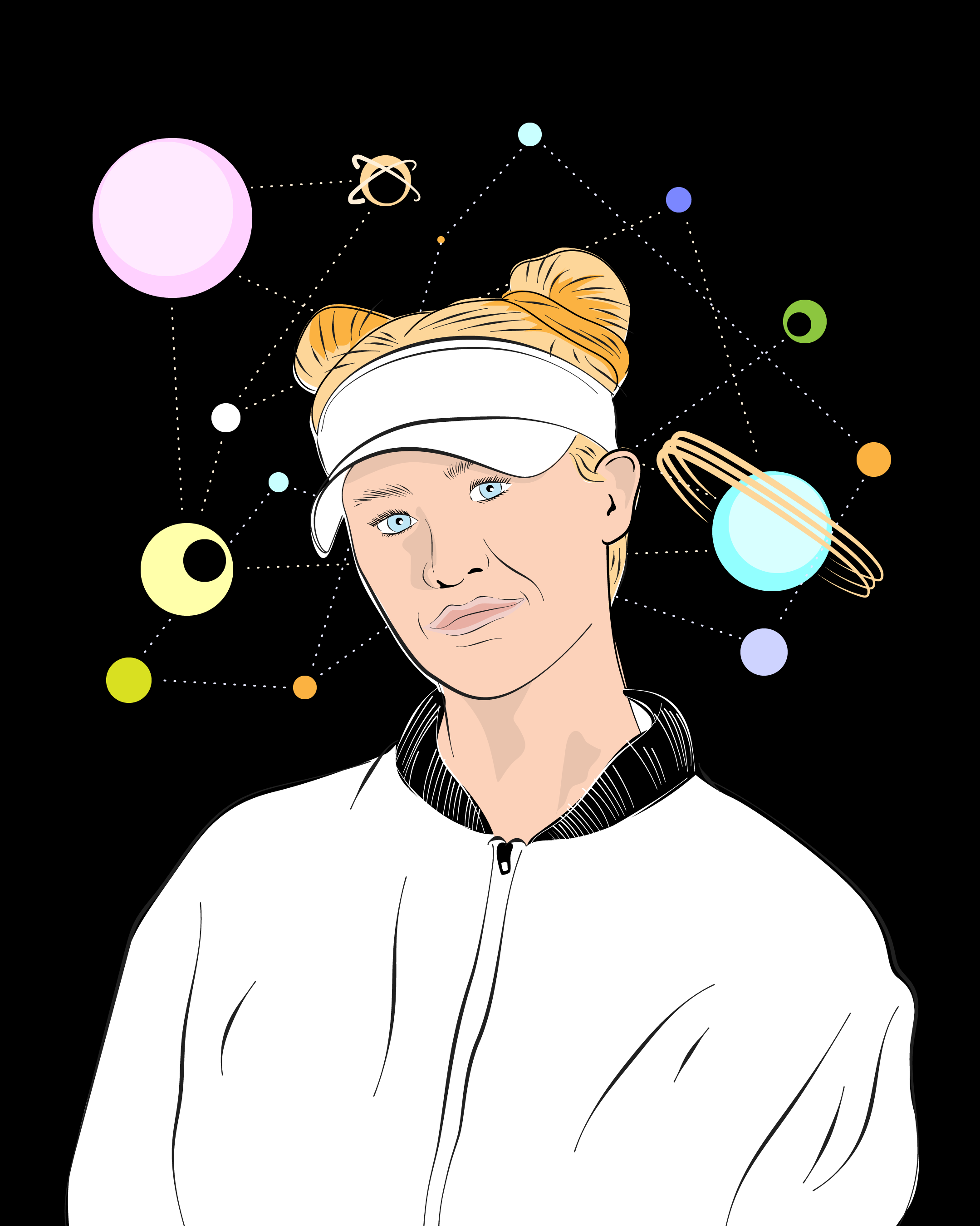 Nelly Korda - Another Orbit design female golf illustration lpga space sport vector woman womens sport