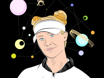 Nelly Korda - Another Orbit design female golf illustration lpga space sport vector woman womens sport