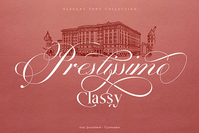 Prestissimo Classy branding calligraphy clssic font font collection fonts graphic design handwriting lettering logo motion graphics vintage