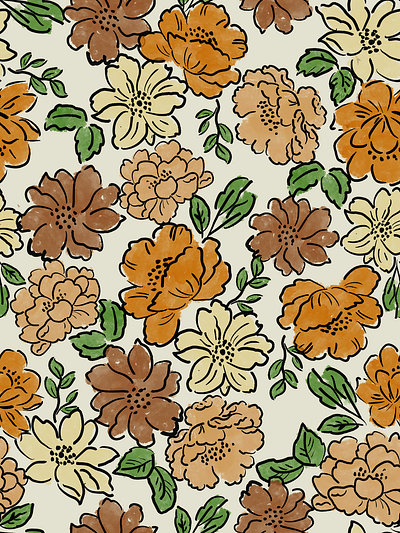 Floral Peony Textile Print Design by Courtney Graben. art design digital art illustration pattern surface design surface pattern design