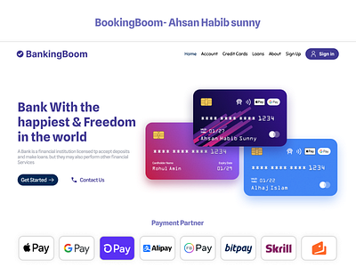 BookingBoom By Ahsan Habib Sunny ahsanhabibsunny banking bitcoin finance ui ui ux design