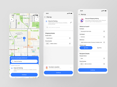 SwiftShip - Logistic App [Pick Up] cargo delivery load logistic app logistic mobile logistics packege ship shipment shipping supply tracking transportation ui ui design ux