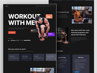 Workout Website Design design interface product service startup ui ux web website