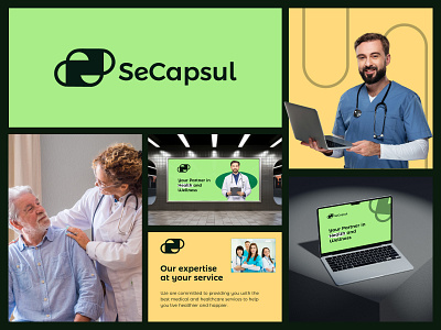 SeCapsul - medical, health logo, logo brand identity best medical logo brand identity branding design graphic design health and wellness brand logo logo folio 2024 logotype mark medical logo medicine minimal logo modern logo modern medical logo monogram software startup tech technology visual identity