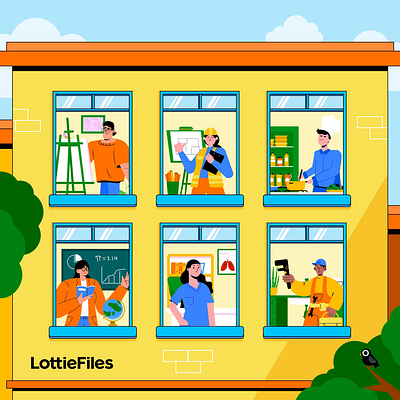 Labour Day animation art direction branding design graphic design illustration logo lottie lottie animation ui ux vector