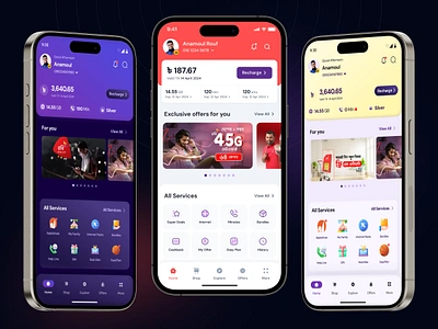 My Robi App Redesign app design branding design minimal design mobile app my robi app new trend robi app telecommunitaion ui ui inspiration uidesign ux ux design