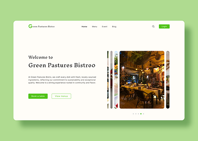 Green Pastures Bistro adobe xd mock up branding design farmtotable figma graphic design sustainability ui ux web design
