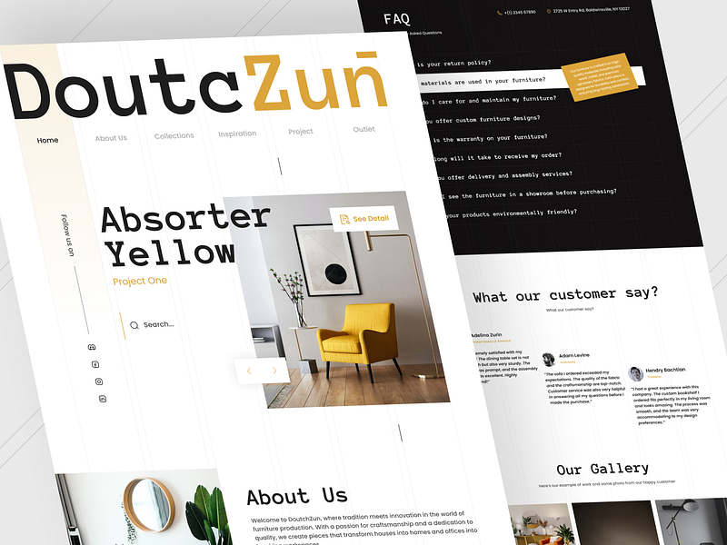 DoutcZun - Furniture ~ Landingpage app branding design graphic design health illustration logo ui ux vector