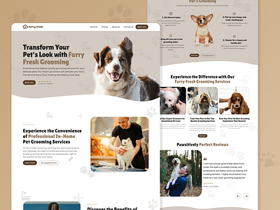 Furry Fresh - Pet Grooming website design pet ui uidesigner ux webdesign webdesigner websitedesign