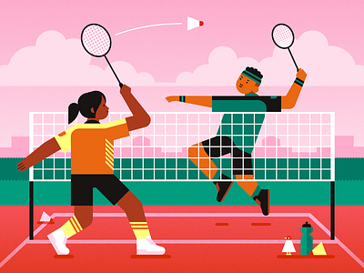 Badminton! badminton editorial illustration illustration olympics putdoors sports