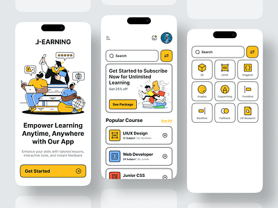 L-EARNING - Course ~ Mobile Apps app branding design graphic design health illustration logo ui ux vector