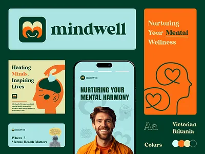 Mindwell - Mental Health Branding brand brand identity branding health healthcare identity logo logo design logo designer logodesign logotype medical mind minimalist logo modern logo symbol typography visual identity well