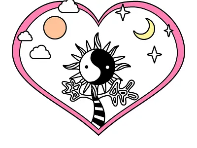 Hearting-yang illustration graphic design illustration logo