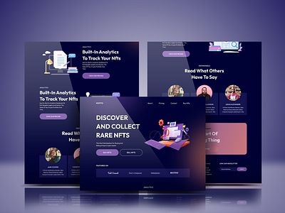 Crypto Website- Collect NFTs badshariaz blockchain buy and sell crypto crypto platform crypto trading cryptocurrency design hero hero section illustration landing page nfts nfts sell ui uiux ux vector web design website
