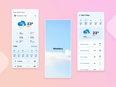 Weather Mobile App Design 2024 trends color design creative design inspiration mobile app secretspirit trending ideas ui design ui ux weather