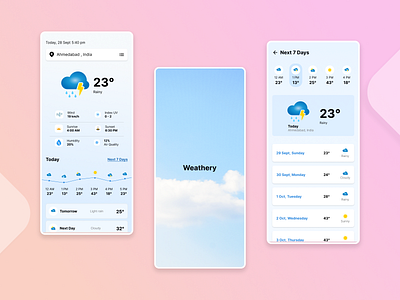 Weather Mobile App Design 2024 trends color design creative design inspiration mobile app secretspirit trending ideas ui design ui ux weather