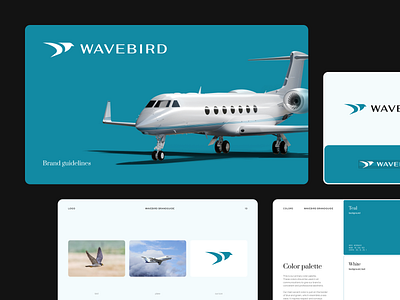 Wavebird - Branding for a charter luxury aviation company aviation brand brand book brand guidelines brand identity branding graphic design logo logomark luxury marketing visual identity