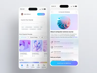 Education application academy app application design educational ui uidesign uiux uiuxdesign userexperience userinterface ux