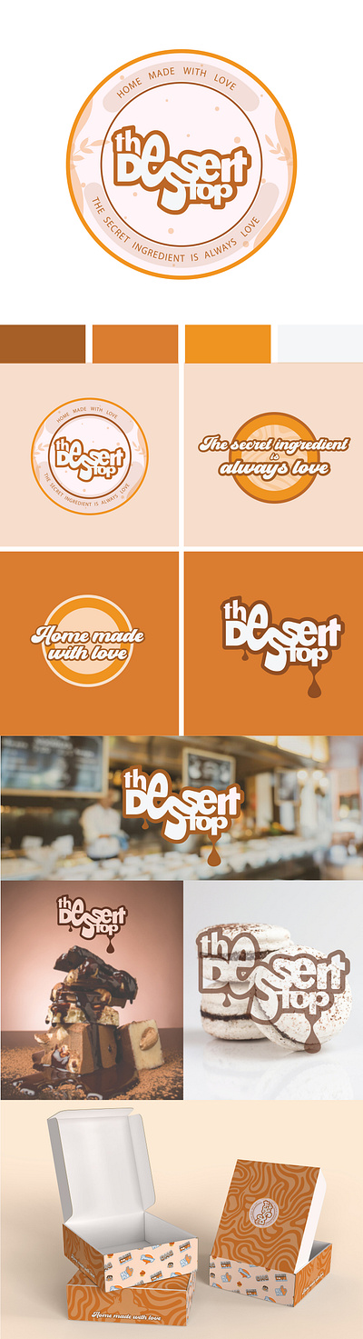 Logo design and packaging - The Dessert Stop branding design graphic designer illustrations labelling logo logo branding logo creation logo design packaging product design