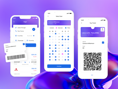 Ticketing app branding design flights app fluid graphic design management app purple ticketing app tickets travel app ui ux vector
