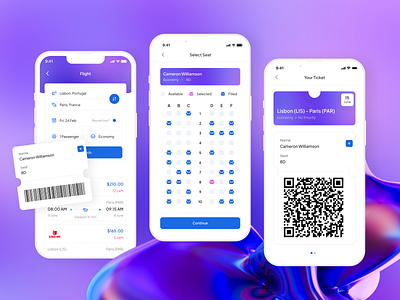 Ticketing App branding design flights app fluid graphic design management app purple ticketing app tickets travel app ui ux vector