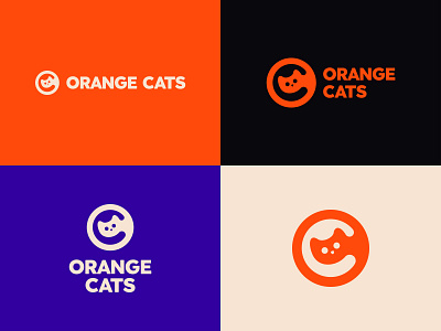 Orange Cats: co-development company branding #3 animation branding cat coding color scheme development gaming logo negative space
