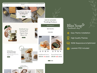BlissSoap – Handmade Soap – Crafted E-commerce Theme bathroom ecommerce opencart prestashop shop shopify soap woocommerce wordpress