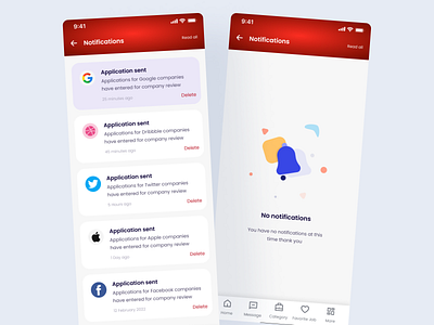 Notifications Page all notification design system figma job apps job board notifications notifications page product design token notifications ui design ux design