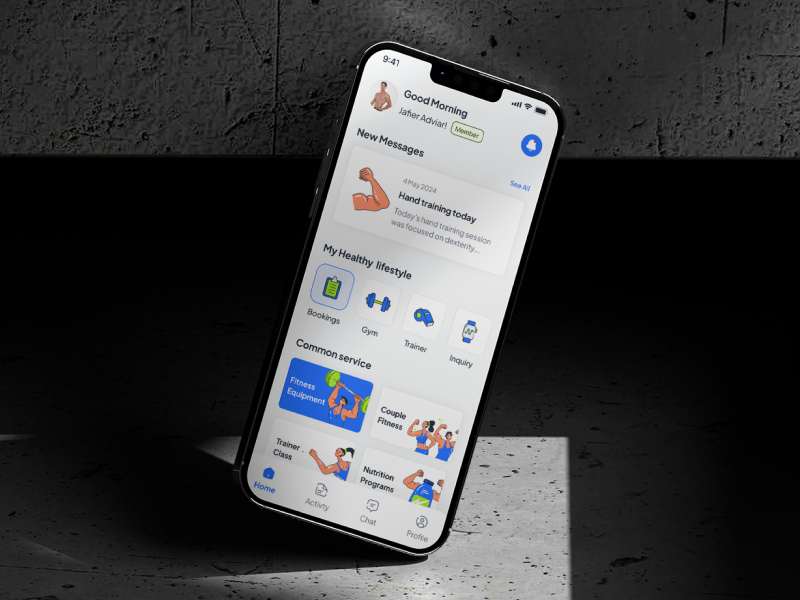 Phisique - Gym Workout App UI KIT app dark mode design system dpopstudio exercise fitness google font gym hand heart rate heath mobile professional program running tracker ui8 walk walking workout