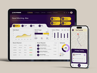 Express - Admin Dashboard Design for Courier Service courier courier dashboard courier delivery courier service dashboard dashboard design deliver delivery service express freight location logistics map order package parcel shipment shipping track tracker