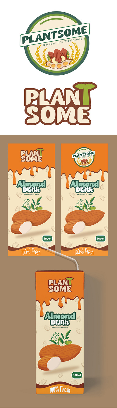 Designing a logo for - Plantsome graphic graphic design illustrations logo logo creating logo design logo rebranding milkbox design packaging product design tetrapack design