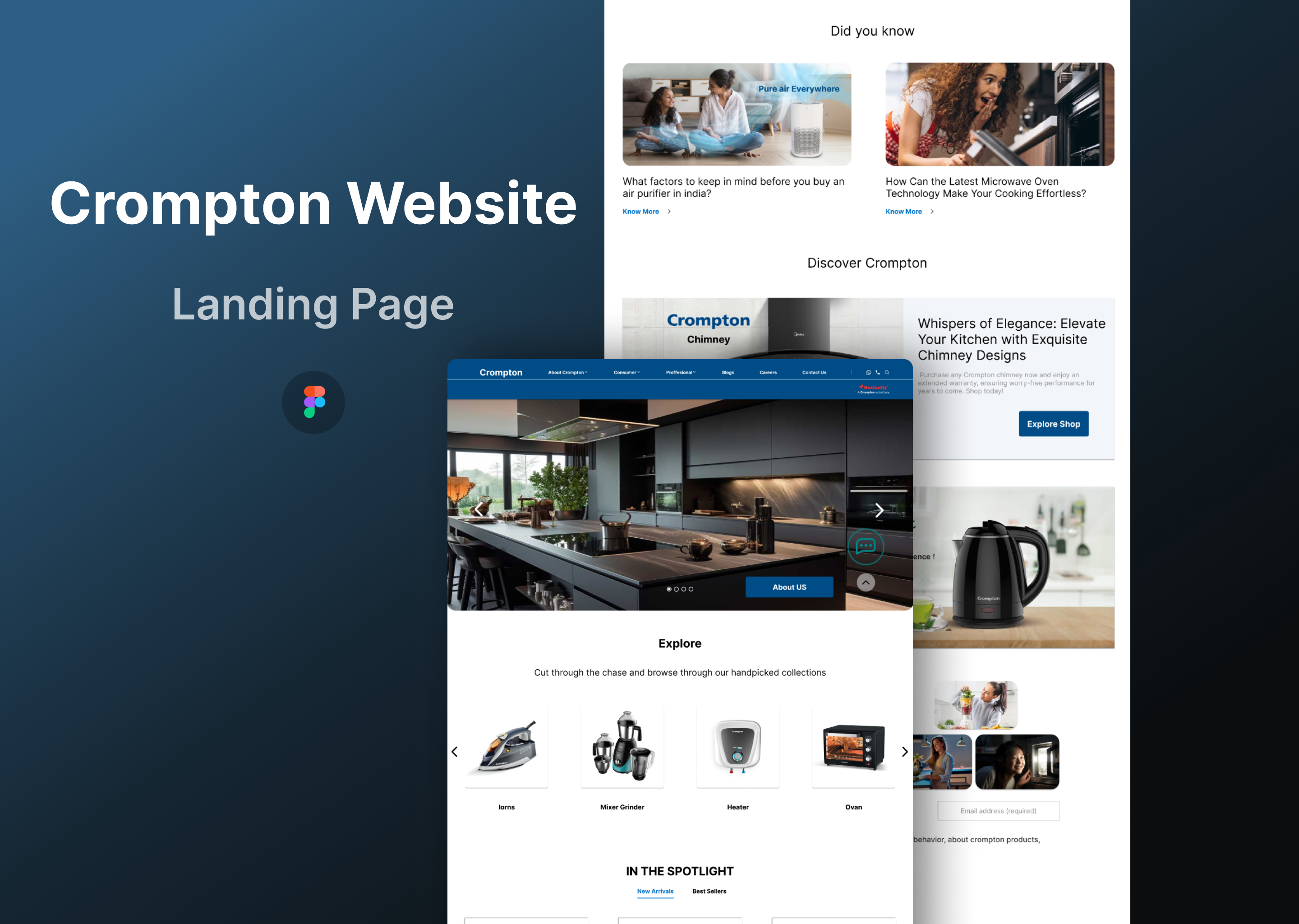 Crompton Website UI/UX Design 3d animation app app design appliances branding case study crompton design electronics graphic design home logo motion graphics ui uiux web website website design