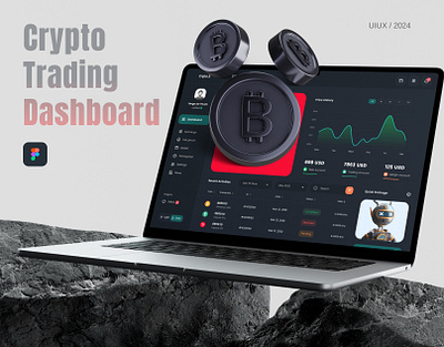 Dashboard Design for Crypto Trading ।UX/UI bank bitcoin blockchain credit card crypto crypto blockchain crypto landing page cryptocurrency figma finance trading ui uiux ux