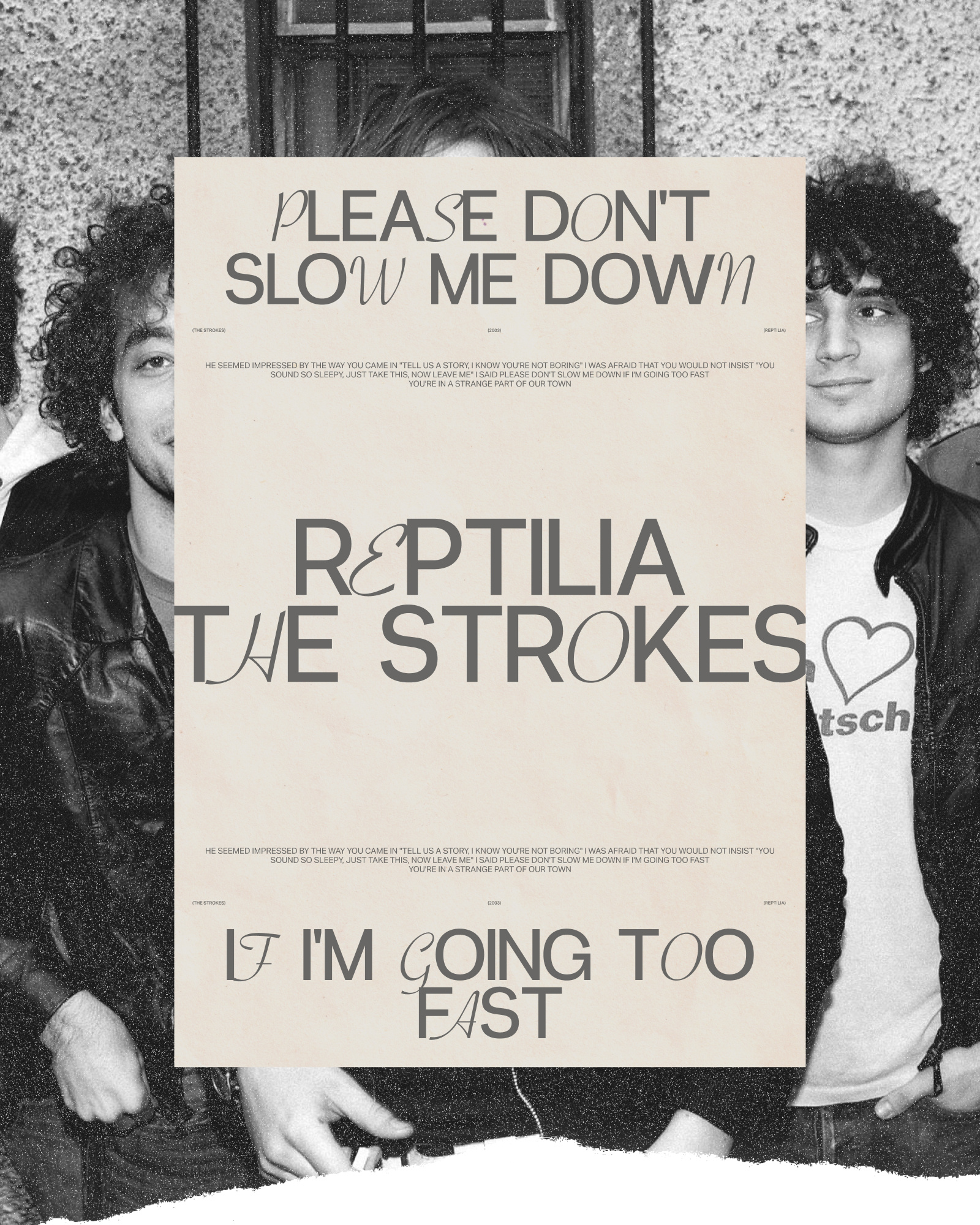 Poster bandposter graphic design music musicposter poster reptilia texture textures thestrokes typographic typography visual