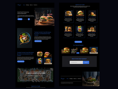 Burger landing page design branding design figma illustration ui user experience user interface user research ux visual identity