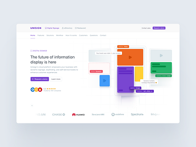 Landing Page - Unisign Digital Signage branding design hero illustration landing page layout ui uiux ux website